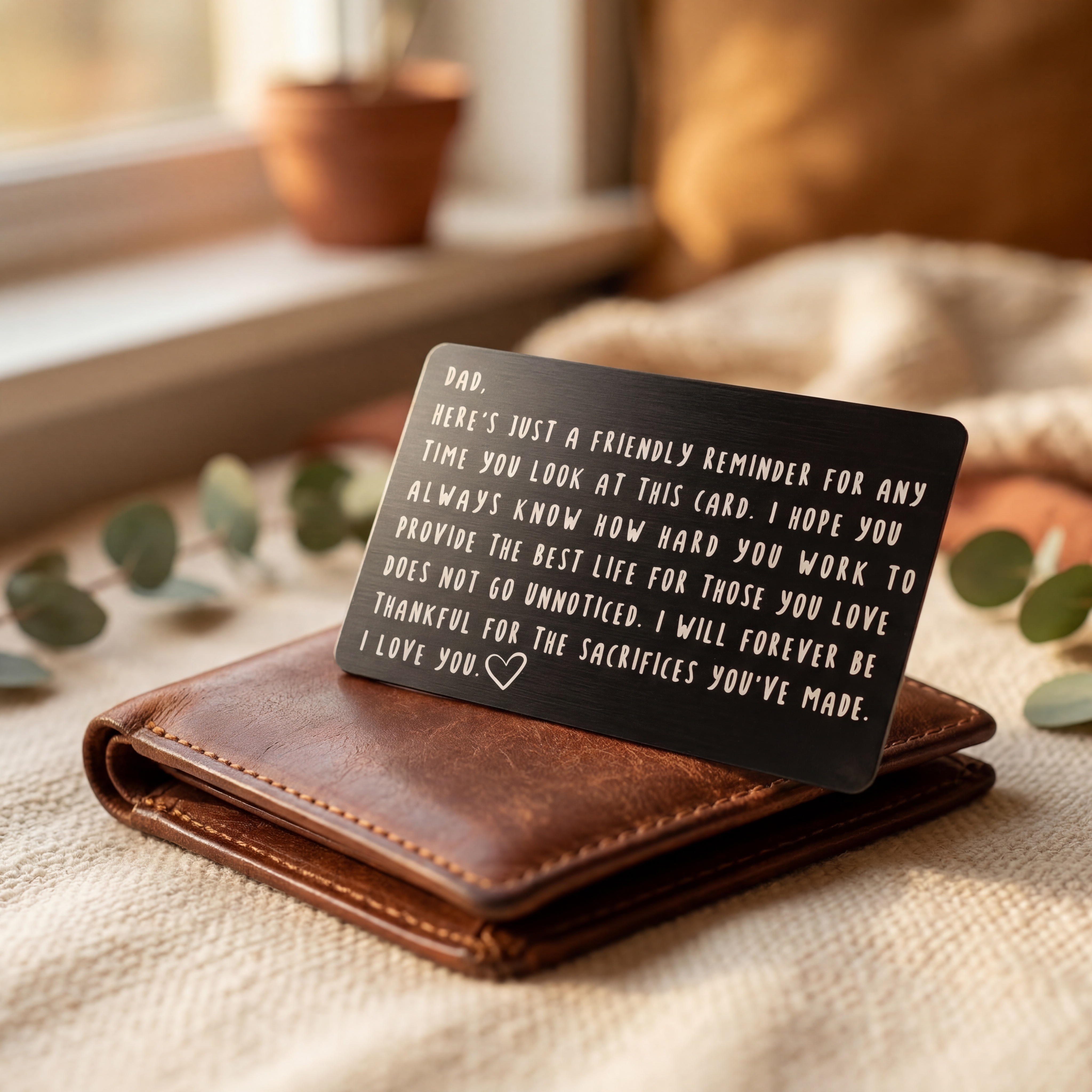 Father's Day gift — personalized wallet card for dad