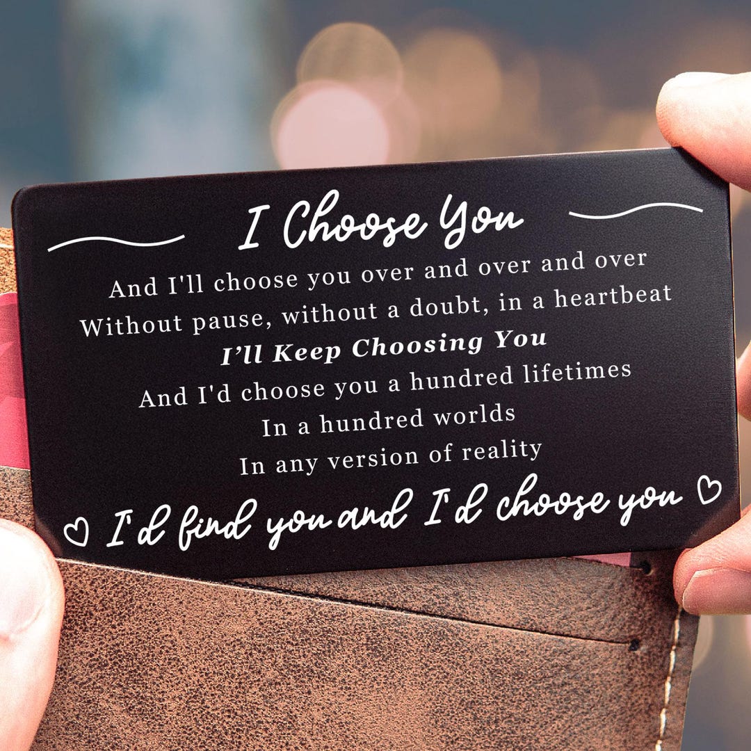To My Husband engraved wallet card