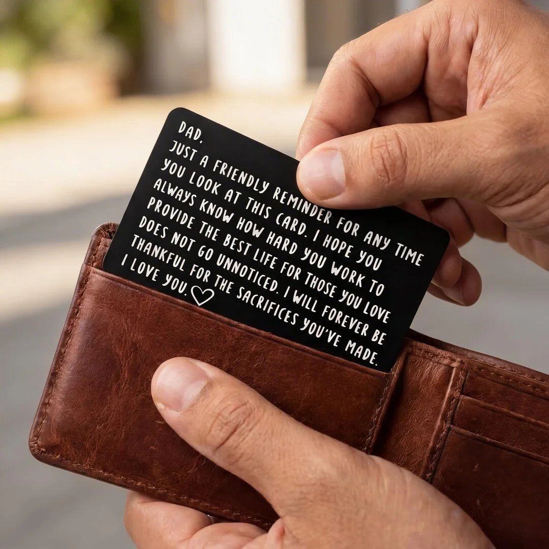 To My Dad engraved wallet card