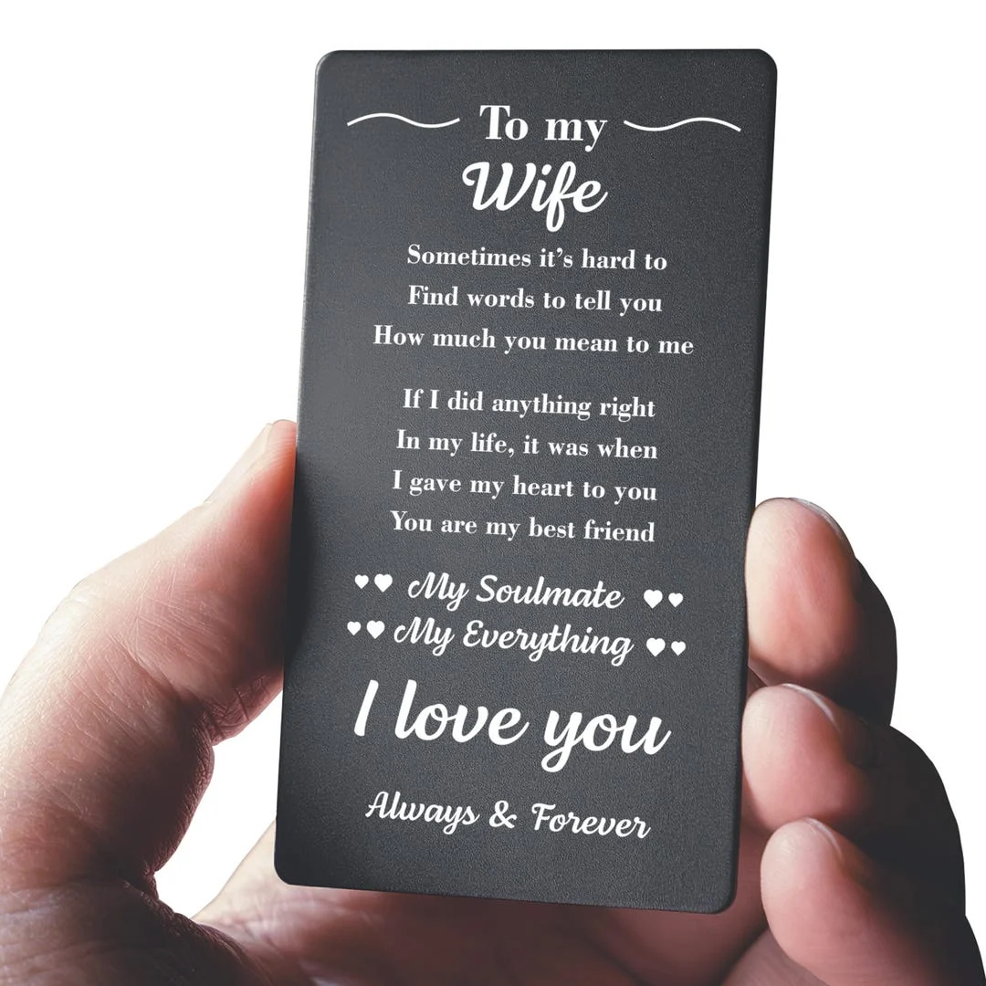 To My Wife engraved wallet card